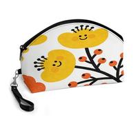 LZQPOEAS Flower Branch Pattern Cute Makeup Bag Large Capacity Cosmetic Bag for Women Portable Toiletry Bags for Skincare Water-resistant Cosmetic Case PU Leather Travel Cosmetic Organizer