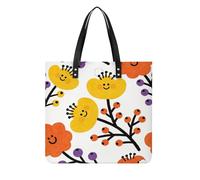 LZQPOEAS Flower Branch Pattern Cute Tote Bag with Magnetic Buckle Reusable Grocery Bags Lightweight Cross Body Handbag for Daily Essentials