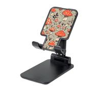 LZQPOEAS Folding Cell Phone Stand for Desk - Height Adjustable Cell Phone Holder Portable Cellphone Cradle for Office Cartoon Mushrooms Phone Stand Desktop Tablet Stand/ipad Stand, Black