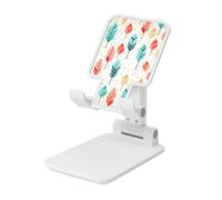 LZQPOEAS Folding Cell Phone Stand for Desk - Height Adjustable Cell Phone Holder Portable Cellphone Cradle for Office Coral and Teal Arrows Phone Stand Desktop Tablet Stand/ipad Stand, White