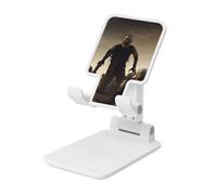 LZQPOEAS Folding Cell Phone Stand for Desk - Height Adjustable Cell Phone Holder Portable Cellphone Cradle for Office Many Zombie Phone Stand Desktop Tablet Stand/ipad Stand, White