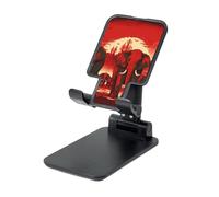 LZQPOEAS Folding Cell Phone Stand for Desk - Height Adjustable Cell Phone Holder Portable Cellphone Cradle for Office Elephants Red Phone Stand Desktop Tablet Stand/ipad Stand, Black