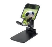 LZQPOEAS Folding Cell Phone Stand for Desk - Height Adjustable Cell Phone Holder Portable Cellphone Cradle for Office Soccer Ball On Grassy Phone Stand Desktop Tablet Stand/ipad Stand, Black