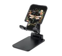 LZQPOEAS Folding Cell Phone Stand for Desk - Height Adjustable Cell Phone Holder Portable Cellphone Cradle for Office Image of Dragonfly in Wreath Phone Stand Desktop Tablet Stand/ipad Stand, Black