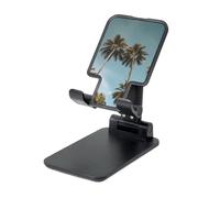 LZQPOEAS Folding Cell Phone Stand for Desk - Height Adjustable Cell Phone Holder Portable Cellphone Cradle for Office Tall Tropical Palm Trees Phone Stand Desktop Tablet Stand/ipad Stand, Black
