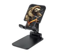 LZQPOEAS Folding Cell Phone Stand for Desk - Height Adjustable Cell Phone Holder Portable Cellphone Cradle for Office Cycling Sloth Phone Stand Desktop Tablet Stand/ipad Stand, Black