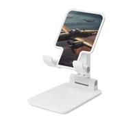 LZQPOEAS Folding Cell Phone Stand for Desk - Height Adjustable Cell Phone Holder Portable Cellphone Cradle for Office World War Aircraft Phone Stand Desktop Tablet Stand/ipad Stand, White