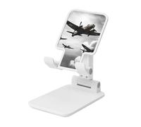 LZQPOEAS Folding Cell Phone Stand for Desk - Height Adjustable Cell Phone Holder Portable Cellphone Cradle for Office World War Phone Stand Desktop Tablet Stand/ipad Stand, White