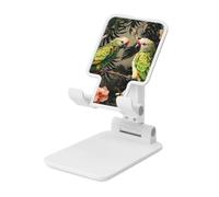 LZQPOEAS Folding Cell Phone Stand for Desk - Height Adjustable Cell Phone Holder Portable Cellphone Cradle for Office Couple Parrots Olive Phone Stand Desktop Tablet Stand/ipad Stand, White