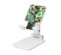LZQPOEAS Folding Cell Phone Stand for Desk - Height Adjustable Cell Phone Holder Portable Cellphone Cradle for Office Tropical Plants Phone Stand Desktop Tablet Stand/ipad Stand, White