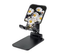 LZQPOEAS Folding Cell Phone Stand for Desk - Height Adjustable Cell Phone Holder Portable Cellphone Cradle for Office White Daisy Phone Stand Desktop Tablet Stand/ipad Stand, Black
