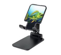 LZQPOEAS Folding Cell Phone Stand for Desk - Height Adjustable Cell Phone Holder Portable Cellphone Cradle for Office Green Fish Phone Stand Desktop Tablet Stand/ipad Stand, Black