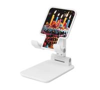 LZQPOEAS Folding Cell Phone Stand for Desk - Height Adjustable Cell Phone Holder Portable Cellphone Cradle for Office Happy Birthday Big Cake Phone Stand Desktop Tablet Stand/ipad Stand, White