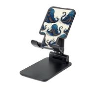 LZQPOEAS Folding Cell Phone Stand for Desk - Height Adjustable Cell Phone Holder Portable Cellphone Cradle for Office Tentacles Octopus Phone Stand Desktop Tablet Stand/ipad Stand, Black