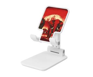 LZQPOEAS Folding Cell Phone Stand for Desk - Height Adjustable Cell Phone Holder Portable Cellphone Cradle for Office Elephants Red Phone Stand Desktop Tablet Stand/ipad Stand, White
