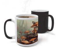 LZQPOEAS Fox in The Woods Mug 11Oz Colour Changing Magic Coffee Tea Cup Stylish Drinkware Ceramic Mugs Thermal Induction Novelty Funny Mug for Women Men