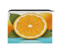LZQPOEAS Fresh Orange Fruit Makeup Bag Large Capacity Cosmetic Bag for Women Multi-Function Small Zipper Pouch Portable Travel Toiletry Bags Personalized Makeup Bags for Purse