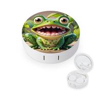 LZQPOEAS Frog with Mouth Open Cartoon Contact Lens Case Leak-proof Portable Travel Size Cute Contact Lenses Case Mini Contact Lens Soak Storage Kit with Mirror Daily Vision Care And Outdoor Use