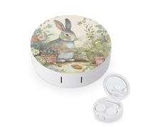 LZQPOEAS Garden Bunny Contact Lens Case Portable Contact Case Soak Storage Kit Cute Contact Lens Solution Bottle with Mirror Tweezers Solution Soaking Cases for Daily Travel Outdoor Use
