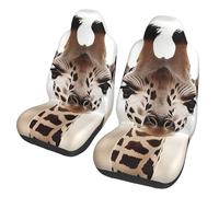 LZQPOEAS Giraffe Car Seat Covers Set 2 Pieces Universal Seat Covers for Cars Front Seats Protector Elastic Bucket Auto Seat Cushion Covers Funny Car Interior Covers