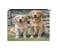 LZQPOEAS Golden Retriever Dogs Puppies Pets Makeup Bag Large Capacity Cosmetic Bag for Women Multi-Function Small Zipper Pouch Portable Travel Toiletry Bags Personalized Makeup Bags for Purse