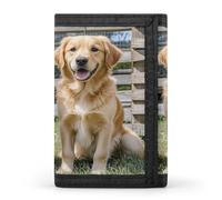 LZQPOEAS Golden Retriever Dogs Puppies Pets Wallet Ultra Slim Minimalist Trifold Wallet Men Wallets Credit Card Holder Sl illfold