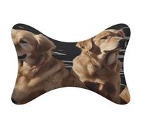 LZQPOEAS Golden Retrievers Neck Pillows Breathable Dog Bone Shaped Travel Neck Pillows Comfort Dog Bone Shaped Pillow with Washable Removable Support Bones Pillows, Car Household