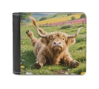 LZQPOEAS Grassland Dairy Cows Wallet Extra Capacity Slim Bifold Wallet with Multiple Card Slots Men's Leather Wallets Travel Billfold