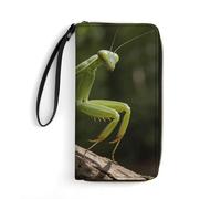 LZQPOEAS Green Blades between The Branches Clutch Wallet, Small Exquisite PU Leather Long Purse Gift for Friends, Zipper Coin Pocket with Patterns, Wristlet Bag for Daily Use