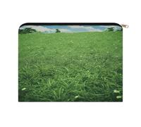 LZQPOEAS Green Lawn Makeup Bag Large Capacity Cosmetic Bag for Women Multi-Function Small Zipper Pouch Portable Travel Toiletry Bags Personalized Makeup Bags for Purse