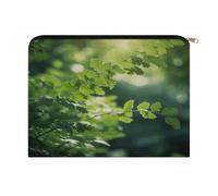 LZQPOEAS Green Tree Background Makeup Bag Large Capacity Cosmetic Bag for Women Multi-Function Small Zipper Pouch Portable Travel Toiletry Bags Personalized Makeup Bags for Purse