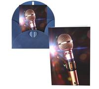 LZQPOEAS Greeting Cards with Envelopes Half-Fold Blank Cards Karaoke Microphone Greeting Cards Thank You Cards Happy Birthday Cards Note Cards for Graduation Holiday Wedding Invitations 4 x 6 inch