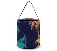 LZQPOEAS Halloween Trick Or Treat Bags Halloween Tote Bag Natural Beauties Gift Bags Halloween Candy Buckets, Colorful Palm Trees, One Size