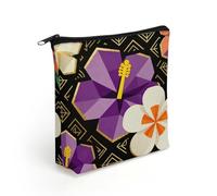 LZQPOEAS Hawaiian Floral Makeup Bag Cute Zippered Cosmetic Pouch Travel Toiletry Organizer Waterproof Cosmetic Pouch Portable Toiletry Pouch Gift for Mom Teacher Friends