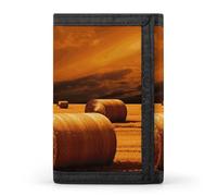 LZQPOEAS Hay Bales Wallet Ultra Slim Minimalist Trifold Wallet Men Wallets Credit Card Holder Sl illfold