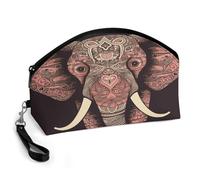 LZQPOEAS Heart Shaped Elephant Makeup Bag Large Capacity Cosmetic Bag for Women Portable Toiletry Bags for Skincare Water-resistant Cosmetic Case PU Leather Travel Cosmetic Organizer