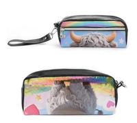 LZQPOEAS Highland Cow Slim Single Piece Design Makeup Bag Multi-purpose Single Piece Cosmetic Pouch Small Cosmetic Pouch Lightweight Travel Small Cosmetic Bag