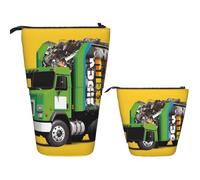 LZQPOEAS I Love Garbage Trucks Pencil Case Telescopic Pen Pouch Standing Pencil Bag Pop Up Pencil Holder With Zipper Travel Coin Pouch Purse Portable Makeup Bag for Office Holiday Gift