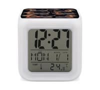 LZQPOEAS I Love My Dog Dachshunds Alarm Clock Desk Clock with 7 Color Changing Night Light Digital Clocks with Temperature Display Sleep Training and Sound Machine for Heavy Sleeper