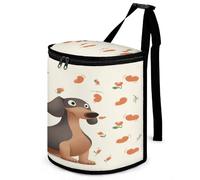 LZQPOEAS I Love My Dog Dachshunds Car Trash Can with Lid Large Capacity Car Trash Bag Hanging Back Seat Leakproof Vehicle Garbage Organizer Holder Foldable Cars Garbage Bag for Home Travel