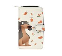 LZQPOEAS I Love My Dog Dachshunds Wallet Fashion Credit Card Holder Large Capacity Money Clip Slim Leather Wallet for Men Women