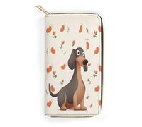 LZQPOEAS I Love My Dog Dachshunds Wallet for Men Women Credit Card Holder Minimalist Long Wallet Soft PU Leather Wallet Zipped Coin Purse