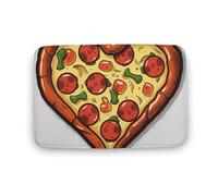 LZQPOEAS I Love Pizza Heart Floor Mat 15.7" x23.6 Stylish Multifunctional Coral Fleece Rugs Soft Super Absorbent Patterned Thick Bath Mats for Bathroom Floor,Dressing Table, Home Decor Accessories