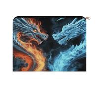 LZQPOEAS Ice And Fire Dragons Makeup Bag Large Capacity Cosmetic Bag for Women Multi-Function Small Zipper Pouch Portable Travel Toiletry Bags Personalized Makeup Bags for Purse