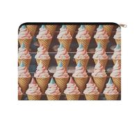 LZQPOEAS Ice Cream Cones Fifties Time Makeup Bag Large Capacity Cosmetic Bag for Women Multi-Function Small Zipper Pouch Portable Travel Toiletry Bags Personalized Makeup Bags for Purse