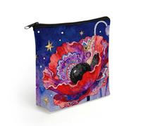 LZQPOEAS Insectivorous Flower Makeup Bag Cute Zippered Cosmetic Pouch Travel Toiletry Organizer Waterproof Cosmetic Pouch Portable Toiletry Pouch Gift for Mom Teacher Friends