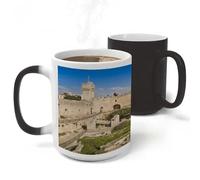 LZQPOEAS Israel at The Tower of David Mug 11Oz Colour Changing Magic Coffee Tea Cup Stylish Drinkware Ceramic Mugs Thermal Induction Novelty Funny Mug for Women Men
