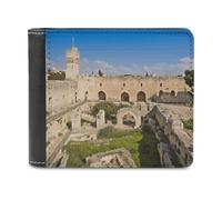 LZQPOEAS Israel at The Tower of David Wallet Extra Capacity Slim Bifold Wallet with Multiple Card Slots Men's Leather Wallets Travel Billfold