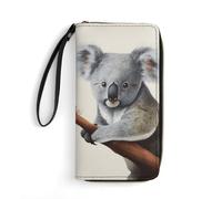 LZQPOEAS Koala And Butterfly Clutch Wallet, Small Exquisite PU Leather Long Purse Gift for Friends, Zipper Coin Pocket with Patterns, Wristlet Bag for Daily Use