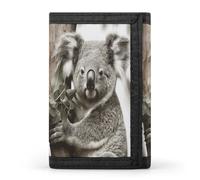 LZQPOEAS Koala Trifold Wallet for Men Slim Minimalist Front Pocket Modern Fashion Wallet Extra Capacity Credit Card Holder Cards Purse